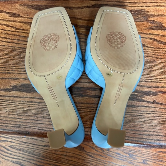 Vince Camuto Blue Reselm Quilted Strap Leather Square Toe Mule Sandal Size 10 - Picture 3 of 11